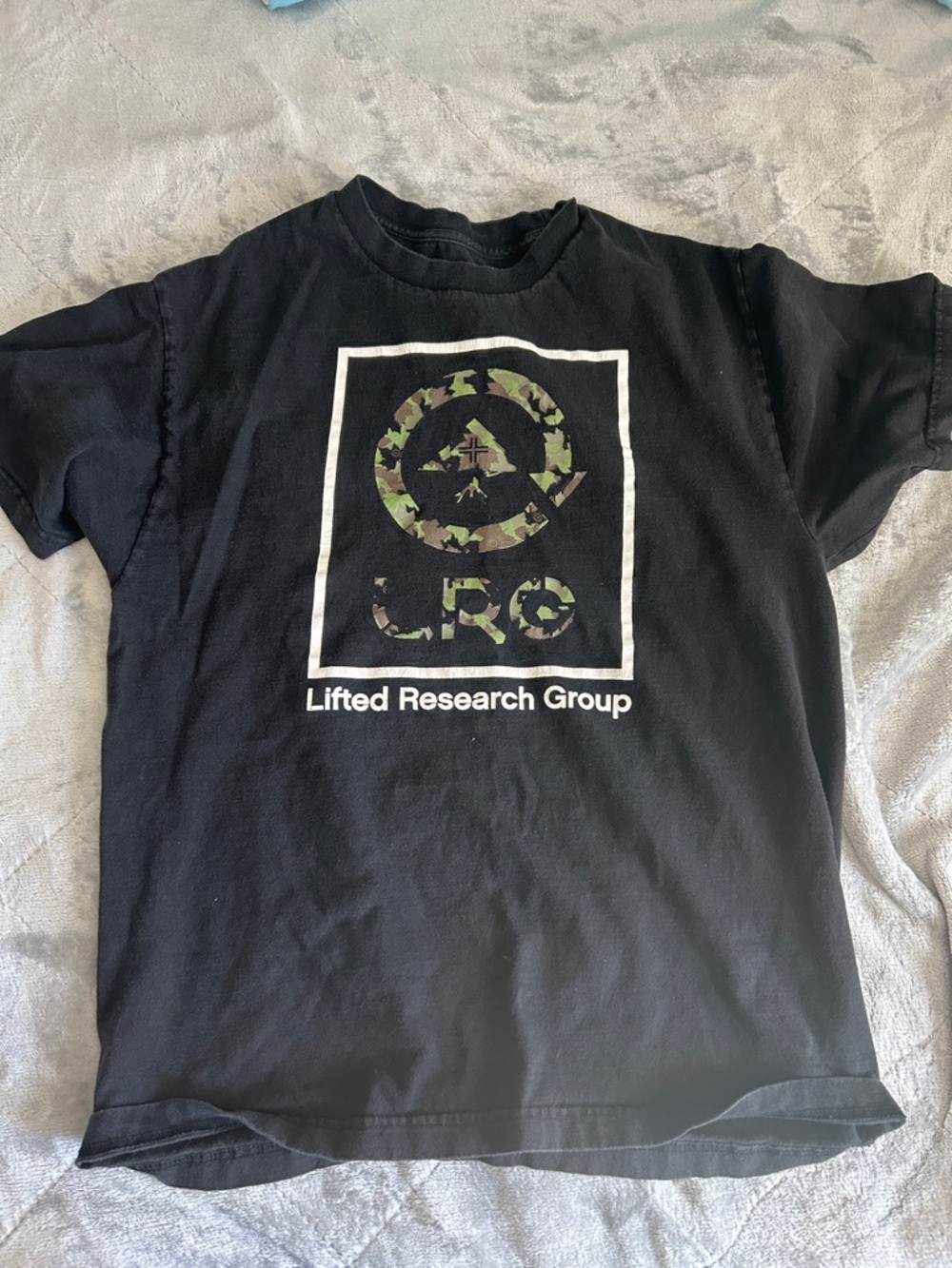 LRG Black Short-Sleeve Tee with Camo Logo
